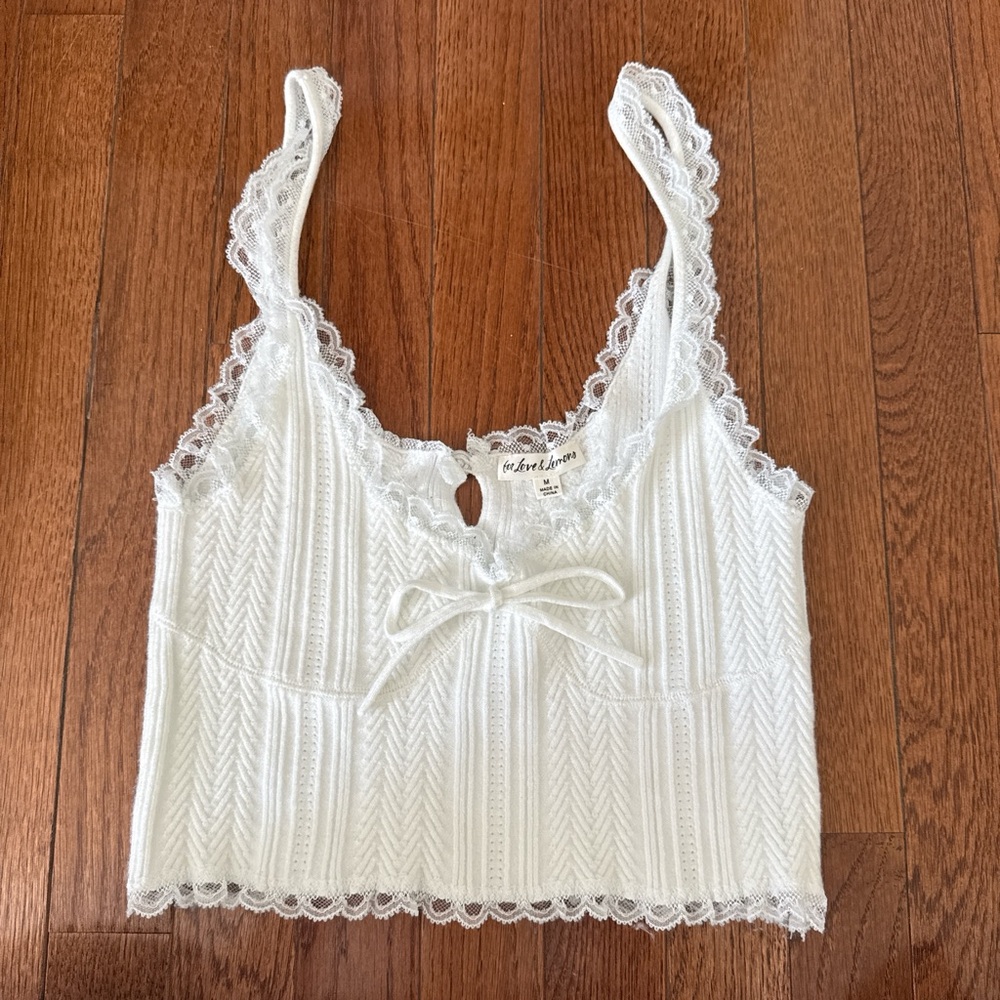 For Love And Lemons Lace Detail Top
